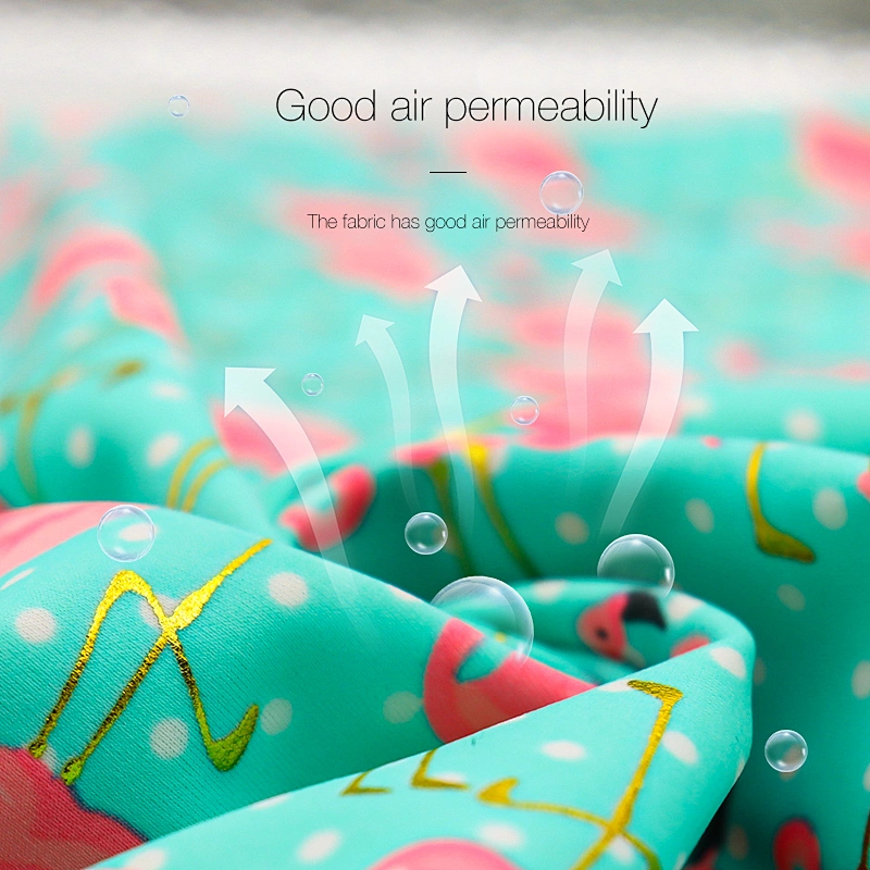 Four sided elastic printed swimming fabric